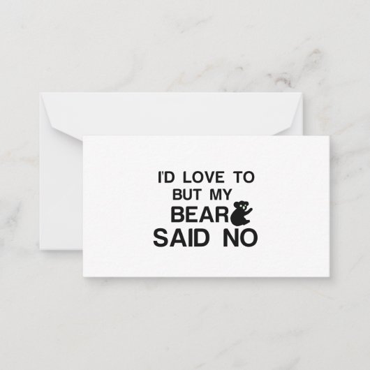 CARTE DE CORRESPONDANCE OURS DIT NON (Devant)