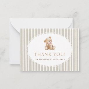 Carte De Correspondance Ours en peluche à l'aquarelle élégante bleu Baby s