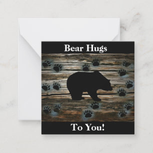 Carte De Correspondance Ours Noir Ours Noir Pâtes Bois Rustique