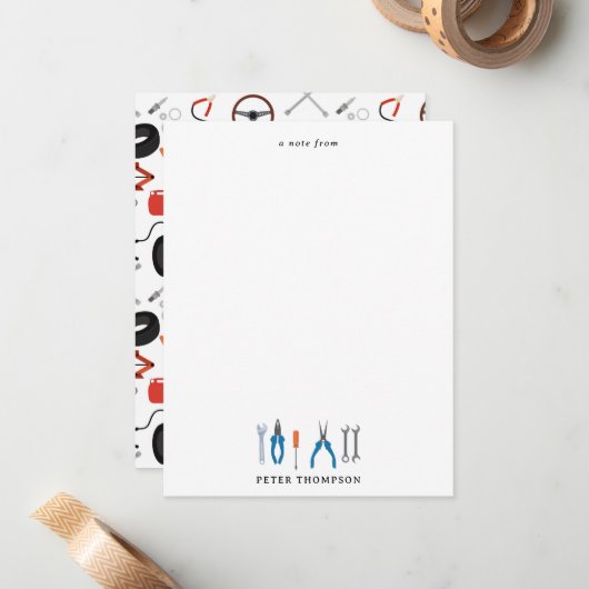 Carte De Correspondance Outils Automobile Mécanique (Devant/Arrière en situation)