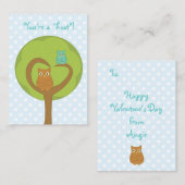 Carte De Correspondance Owl Valentines (Devant / Derrière)