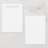 Carte De Correspondance Own Name Calligraphy Chic Plain Simple Black White (Devant / Derrière)