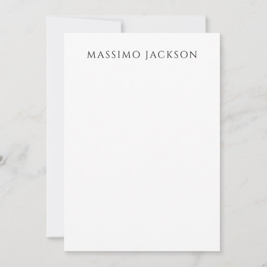 Carte De Correspondance Own Name Calligraphy Chic Plain Simple Black White (Devant)