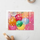 Carte De Correspondance Paillettes et Ballons (Devant/Arrière en situation)
