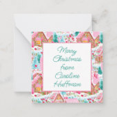 Carte De Correspondance Pain d'épices rose Maisons Enceinte cadeau (Devant)