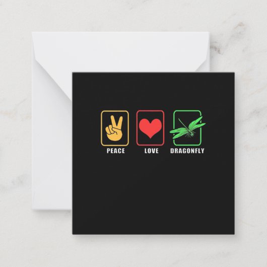 Carte De Correspondance Paix Amour Libellule (Devant)