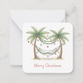 Carte De Correspondance Palmiers de Noël côtiers avec hamac (Devant)