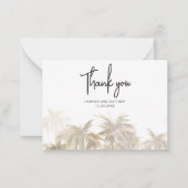 Carte De Correspondance Palmiers Merci Mariage Lettré à la main (Devant)