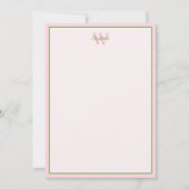 Carte De Correspondance Palmiers tropicaux sur Monogramme rose (Devant)