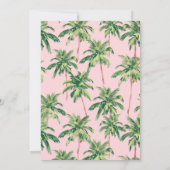 Carte De Correspondance Palmiers tropicaux sur Monogramme rose (Dos)