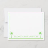 Carte De Correspondance Palmiers verts et blancs et bandes (Devant)