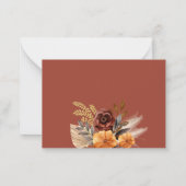 Carte De Correspondance Pampas Grass Boho Terracotta Fall Rustique RSVP (Dos)