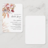 Carte De Correspondance Pampas Grass Script Chic Douche nuptiale Invitatio (Devant / Derrière)