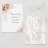 Carte De Correspondance Pampas Moderne Grass Floral Script Enregistrer La  (Devant / Derrière)