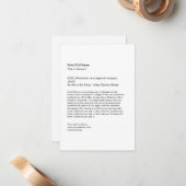 Carte De Correspondance Pancartes d'exposition d'art vertical (Devant/Arrière en situation)