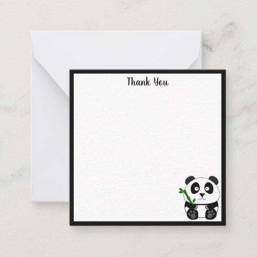 Carte De Correspondance Panda Mignon Merci (Devant)