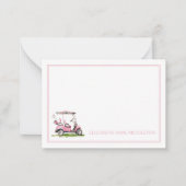 Carte De Correspondance Panier de golf rose Preppy Monogramme (Devant)