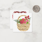 Carte De Correspondance Panier de roses rouges : (Devant/Arrière en situation)