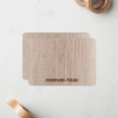 Carte De Correspondance Panneau Bois Apparence Texte désordonné Élégant (Devant/Arrière en situation)