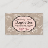 Carte De Correspondance Panneau d'affichage de boulangerie avec descriptio (Dos)