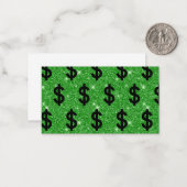 Carte De Correspondance Panneau Dollar Noir Argent Entrepreneur Wall Stree (Devant/Arrière en situation)