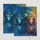 Carte De Correspondance Panneau Zodiaque Gemini Design d'aquarelle (Devant / Derrière)