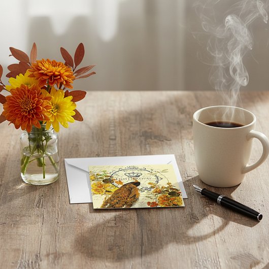 Carte De Correspondance paon d'automne