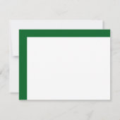 Carte De Correspondance Papeterie à bande foncée verte Monogram Corner (Dos)