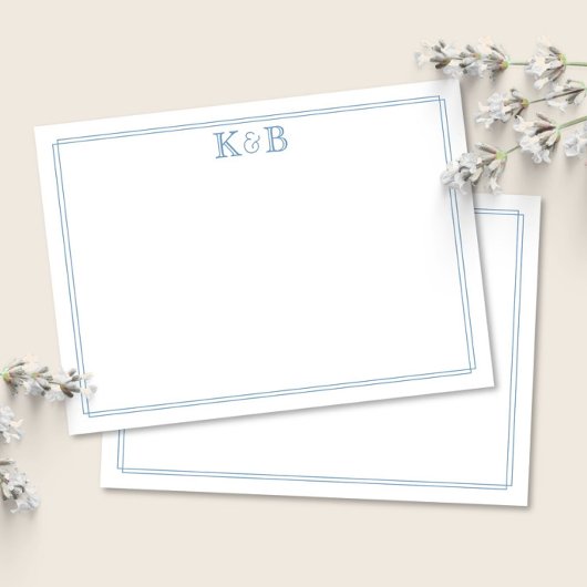 Carte De Correspondance Papeterie à monogramme de couples avec initiales d