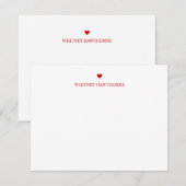 Carte De Correspondance Papeterie Classic Red Heart Love Simple Saint-Vale (Devant / Derrière)