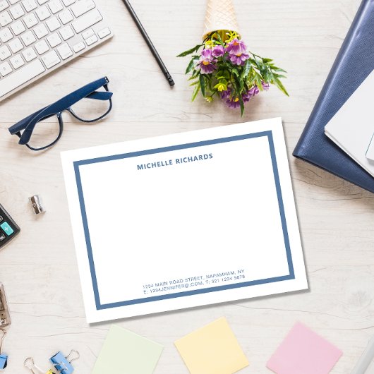 Carte De Correspondance Papeterie classique professionnelle Dusty Blue