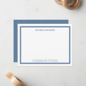 Carte De Correspondance Papeterie classique professionnelle Dusty Blue (Devant/Arrière en situation)