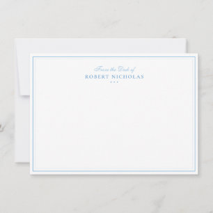 Carte De Correspondance Papeterie de bordure à deux formal dusty blue Scri