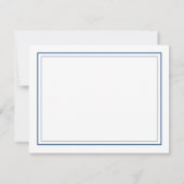 Carte De Correspondance Papeterie de bordure à monogramme bleu classique (Dos)