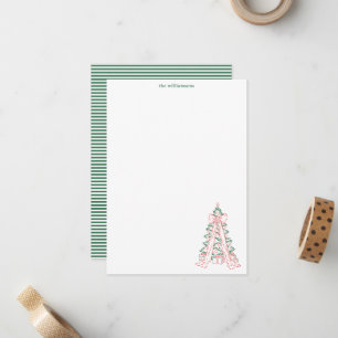 Carte De Correspondance Papeterie de famille à motif d'arbre de Noël fanta