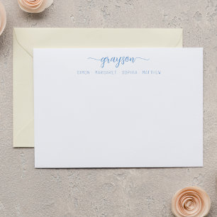 Carte De Correspondance Papeterie de famille élégante et simple à l'encre