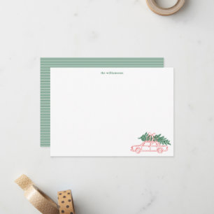 Carte De Correspondance Papeterie de famille pour voiture d'arbre de Noël