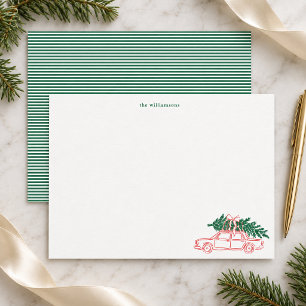 Carte De Correspondance Papeterie de famille pour voiture d'arbre de Noël