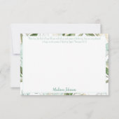 Carte De Correspondance Papeterie de l'Écriture Personnalisée Eucalyptus (Devant)