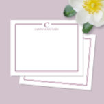 Carte De Correspondance Papeterie de luxe à bordure de vin bordeaux avec m<br><div class="desc">Ce design présente une double bordure fine avec un espace pour un monogramme et un nom et un design de dos coordonné. Cliquez sur le bouton Personnaliser si vous souhaitez ajuster les éléments de design et / ou modifier davantage le texte ! Des variations de ce design, des couleurs supplémentaires,...</div>