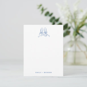 Carte De Correspondance Papeterie de mariage verres Cheers dessinés à la m
