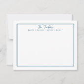 Carte De Correspondance Papeterie de nom de famille avec bordure bleu mari (Devant)