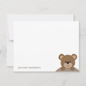 Carte De Correspondance Papeterie de nom d'enfants ourson marron choco mig (Devant)