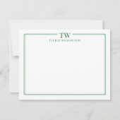Carte De Correspondance Papeterie de station moderne à deux initiales avec (Devant)