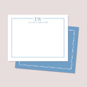 Carte De Correspondance Papeterie de station moderne à deux initiales avec