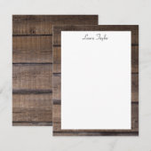 Carte De Correspondance Papeterie en bois rustique simple et personnalisée (Devant / Derrière)