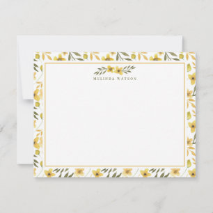 Carte De Correspondance Papeterie Fleurs Jaunes Printemps