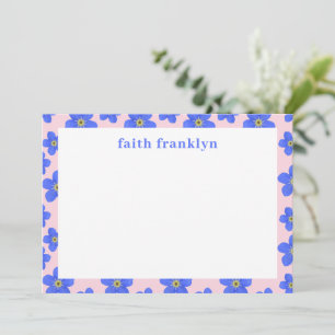 Carte De Correspondance Papeterie florale aquarelle personnalisée Prépa