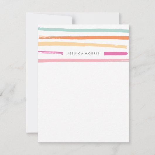 Carte De Correspondance Papeterie Fruit Stripes - Mandarine (Devant)