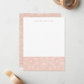 Carte De Correspondance Papeterie géométrique étampée - Apricot (Devant/Arrière en situation)